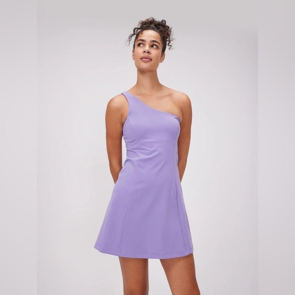 EUC Outdoor Voices One Shoulder Purple Athletic Dress Small